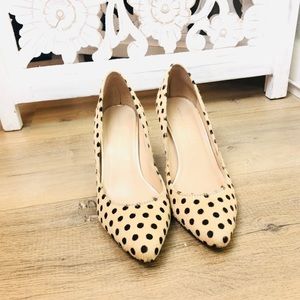 EUC Loeffler Randall Polka Dot Ponyhair Pumps 8.5